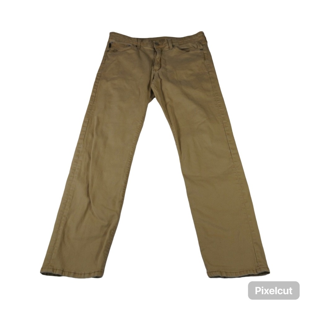 Motion by Lee Pants Mens 32x32 Brown Stretch Travel Regular Fit Straight Leg